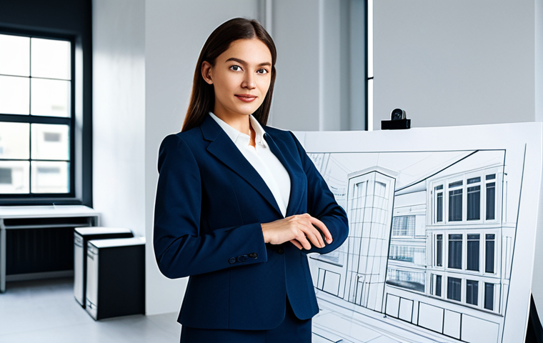 **
"A professional female architect, fully clothed in a stylish yet modest outfit, standing in a modern architectural office with blueprints in hand, appropriate attire, safe for work, perfect anatomy, correct proportions, natural pose, professional photography, high quality, bright lighting, showcasing innovative design, family-friendly."
**