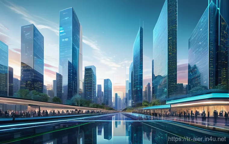 AI와 블록체인의 융합 가능성 - **Prompt 1: Digital Trust in a Converged AI and Blockchain Future**
A highly detailed, futuristi...