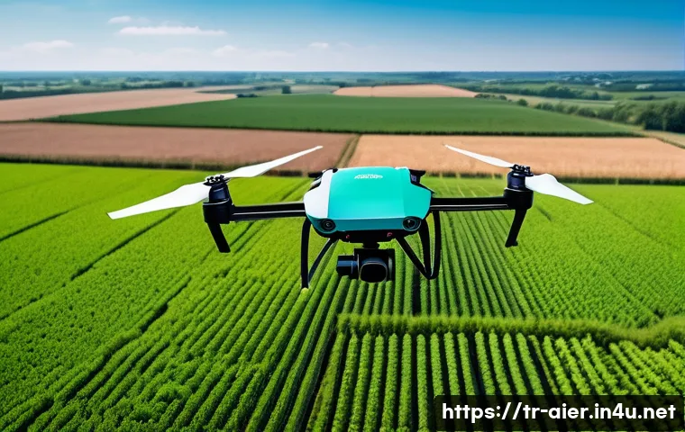 AI와 드론 기술의 융합 사례 - **Prompt 1: Smart Agriculture Drone for Precision Farming**
    "A sophisticated, sleek agricultural...